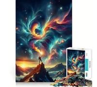 Puzzle "Notte stellare, spazio e montagne" da 1000 pezzi per adulti, gioco per esercizi mentali, antistress, design da assemblare, regalo elegante 50x75cm