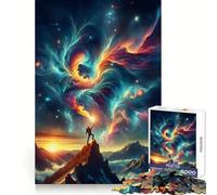 Puzzle "Notte stellare, spazio e montagne" da 1000 pezzi per adulti, gioco per esercizi mentali, antistress, design da assemblare, regalo elegante 50x75cm