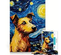 Puzzle "Notte stellata - Cane" da 1000 pezzi per adulti, gioco di logica e relax, ideale come regalo 38x52cm
