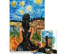 Puzzle "Notte stellata, cigno nero" per adulti, 1000 pezzi, Smart Reason Toy Group, bordo liscio, opera d'arte 38x26cm