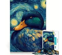 Puzzle "Notte stellata con anatra" da 1000 pezzi per ragazzi, gioco di abilità mentale, svago, divertimento, design, assemblaggio, regalo elegante 50x75cm