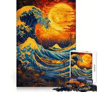 Puzzle "Notte stellata con onde" dal Giappone per adulti, 1000 pezzi, gioco intelligente per la famiglia, bordi lisci, ideale per esporre opere d'arte 38x52cm