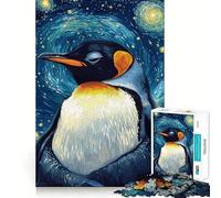 Puzzle "Notte stellata con pinguini" per adulti, 1000 pezzi, gioco di intelligenza e rilassante, decorazione murale di alta qualità (38x26cm)