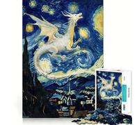 Puzzle "Notte stellata del drago bianco" per adulti,1000 pezzi,gioco di logica e divertimento mentale,tecnologia di taglio laser avanzata,sfida divertente per i momenti di attesa (50x75cm)