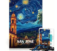 Puzzle "Notte stellata" di San José, Costa Rica, 1000 pezzi per adulti, gioco intellettuale rilassante e divertente, taglio preciso, regalo di Natale (38x26cm)