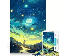 Puzzle "Notte stellata" di Van Gogh,1000 pezzi,divertente e stimolante per la mente Componenti robusti e ben definiti Un passatempo avvincente per rilassarsi in casa (50x75cm)