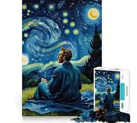Puzzle "Notte stellata" di Van Gogh,1000 pezzi,gioco di concentrazione mentale,design a incastro preciso,sfida interattiva per il cervello per la casa (50x75cm)