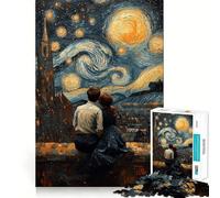 Puzzle "Notte stellata e la coppia" da 1000 pezzi per adulti, gioco intelligente per interni, taglio preciso, regalo delizioso 38x26cm