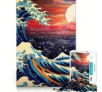 Puzzle "Notte stellata - Grande onda" da 1000 pezzi per adolescenti, gioco per allenare la mente, rilassante e divertente, da assemblare, regalo perfetto 38x26cm