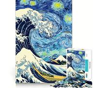 Puzzle "Notte stellata - Grande onda" da 1000 pezzi per ragazzi, gioco di abilità mentale, divertimento casual, design da assemblare, regalo elegante 50x75cm