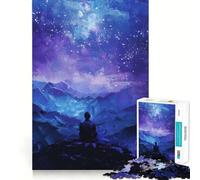 Puzzle "Notte stellata in cima alla montagna" da 1000 pezzi per ragazzi, gioco di abilità mentale, divertimento casual, design elegante da assemblare, regalo 38x26cm