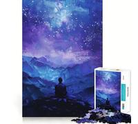 Puzzle "Notte stellata in cima alla montagna" da 1000 pezzi per ragazzi, gioco di abilità mentale, divertimento casual, design elegante da assemblare, regalo 38x52cm