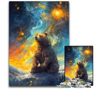Puzzle Notte Stellata Orso 1000 Pezzi Puzzle per Adulti per Arredamento Casa Ideale Regalo di Natale e Capodanno per Adolescenti 1000 PZ (75x50cm)