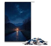 Puzzle Notte Tranquilla 1000 Pezzi Puzzle in Legno per Adulti e Bambini dai 12 Anni in su Puzzle per Divertimento in Famiglia 1000 PZ (75x50cm)