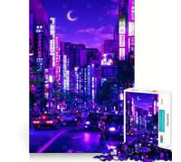 Puzzle Notte Viola da 1000 pezzi per adulti, gioco cognitivo per momenti di condivisione, assemblaggio di modelli, oggetto ideale per i desideri di Babbo Natale (38x26cm)