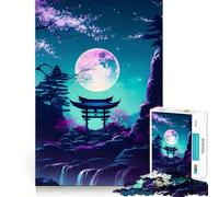 Puzzle notturno al chiaro di luna con tema natura per adolescenti, 1000 pezzi, gioco per allenare la mente, attività artistica da fare a casa, (38x52cm)