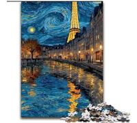 Puzzle notturno con la Torre Eiffel per adolescenti, 1000 pezzi, antistress, per ammazzare il tempo in casa, per migliorare l'amore tra coppie (50x75cm)