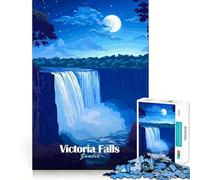 Puzzle notturno delle Cascate Vittoria,1000 pezzi,gioco di memoria,divertente,con bordi lisci e incastro perfetto,un modo divertente per riempire le ore vuote (50x75cm)