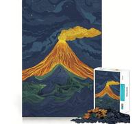 Puzzle notturno dell'eruzione vulcanica,1000 pezzi,gioco di concentrazione mentale,design a incastro preciso,sfida interattiva per il cervello per la casa (38x52cm)