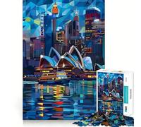 Puzzle notturno dello skyline di Sydney per ragazzi, 1000 pezzi, stimola la memoria, divertente e rilassante, con bordi precisi, regalo artistico 38x52cm