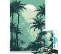 Puzzle "Oasi di palme" per ragazzi, 1000 pezzi, gioco di logica stimolante, tranquillo, con bordi netti, regalo elegante (38x26cm)