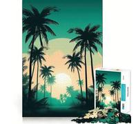 Puzzle Oasi di Palme per Ragazzi, 1000 Pezzi, Gioco di Ragionamento e Abilità, Gioco Rilassante, Taglio Preciso, Regalo di Babbo Natale (38x26cm)
