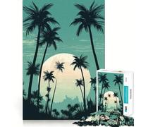 Puzzle "Oasi di palme" per ragazzi, 1000 pezzi, stimola la memoria, gioco al chiuso, assemblaggio di immagini, regalo per le vacanze (38x52cm)