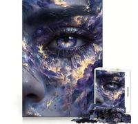 Puzzle Occhio Celeste con Lacrime da 1000 pezzi per adolescenti,rompicapo,ideale per momenti di relax,con chiusura solida,regalo creativo (38x52cm)