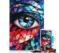 Puzzle Occhio in Vetro Colorato 1000 Pezzi per Adolescenti Gioco di Pensiero Tempo di Pace Qualità Bordo Perfetto Regalo 50x75cm
