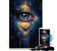 Puzzle "Occhio Mistico" con Geometria Dorata per Adulti, 1000 Pezzi, Gioco per Esercizi Mentali, Divertimento in Casa, Taglio di Precisione, Regalo per le Vacanze (38x26cm)