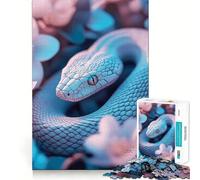 Puzzle Occhio Mistico del Serpente tra i Fiori per ragazzi, 1000 pezzi, stimola la memoria, rilassante, divertente, da assemblare, (38x52cm)