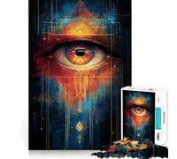 Puzzle "Occhio Onniveggente" da 1000 pezzi per ragazzi,gioco di abilità mentale,taglio laser per un incastro perfetto,rilassante attività di gruppo al chiuso (38x26cm)