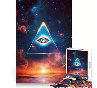 Puzzle "Occhio Onniveggente nello Spazio" per ragazzi, 1000 pezzi, stimolante per la mente, hobby rilassante, blocco solido, regalo premuroso (50x75cm)