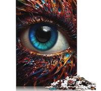 Puzzle Occhio Psichedelico Premium, Puzzle Rettangolare in Carta Riciclata al 100%, per Bambini e Bambine, Regali di Natale 1000 Pezzi (75x50cm)