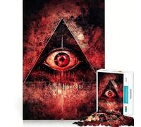 Puzzle Occhio rosso nel triangolo per adolescenti, 1000 pezzi, gioco di logica, rilassante, taglio preciso, (38x26cm)