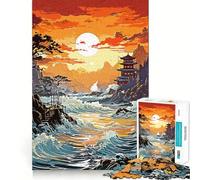 Puzzle Ocean Japan da 1000 pezzi per adulti, gioco cognitivo per momenti di condivisione, assemblaggio di modelli, oggetto ideale per i desideri di Babbo Natale (38x26cm)