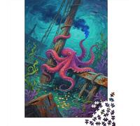 Puzzle Octopus Composto Da 1000 Pezzi, Puzzle Underwater Landscape Adulti, Gioco Diabilità Impossibile Puzzle in Legno Gioco Intellettivo Familiare Regali Di Festa 1000pcs (75x50cm)