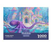 Puzzle Octopus Con 1000 Pezzi Per Adulti,Underwater Castle Scene Gioco Diabilità Impossibile Puzzle Arte Gioco Intellettivo Familiare Arredamento Domestico 70x50cm/1000pcs