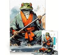 Puzzle Oead Samurai Rana Samurai 1000 pezzi Gioco di abilità mentale Gioco rilassante Taglio di precisione Pezzo da collezione artistico (38x26cm)