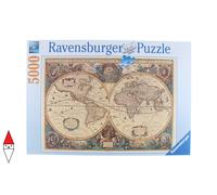 PUZZLE OGGETTI RAVENSBURGER CARTE GEOGRAFICHE ANTICO MAPPAMONDO 5000 PZ