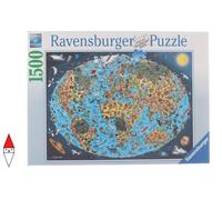 PUZZLE OGGETTI RAVENSBURGER CARTE GEOGRAFICHE TERRA COLORATA 1500 PZ