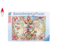 PUZZLE OGGETTI RAVENSBURGER MAPPAMONDO FLORA FAUNA 3000 PZ
