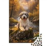 Puzzle Old English Sheepdog 1000 Pezzi Per Bambini E Adulti, Allenamento Per La Mente,gioco Rilassante Puzzles Con Autumn Woods, Regalo Compleanno 52x38cm/1000pcs