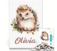 Puzzle Olivia Nursery Riccio da 1000 pezzi per adulti, regalo, gioco di logica, svago, divertimento, qualità, bordo, regalo adorabile (38x26cm)
