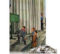 Puzzle On The Stairs, puzzle rettangolare di carta per bambini e bambine, regalo di Natale per la festa dei bambini, 1000 pezzi (75x50 cm)