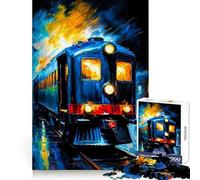 Puzzle "On Track In The Rain" per ragazzi, 1000 pezzi, gioco di logica e abilità, rilassante, taglio preciso, regalo di Babbo Natale (50x75cm)