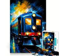 Puzzle "On Track In The Rain" per ragazzi, 1000 pezzi, gioco di logica e abilità, rilassante, taglio preciso, regalo di Babbo Natale (50x75cm)