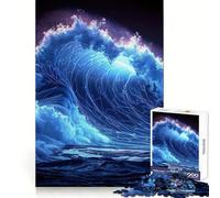 Puzzle "Onda dell'oceano al chiaro di luna" da 1000 pezzi per ragazzi, stimolante per la mente, divertimento per tutta la famiglia, bordi precisi, regalo memorabile (38x52cm)