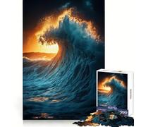 Puzzle "Onda dell'oceano al tramonto" da 1000 pezzi per ragazzi, stimolante per la mente, divertimento per tutta la famiglia, bordi precisi, regalo memorabile (38x52cm)