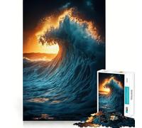 Puzzle "Onda dell'oceano al tramonto" da 1000 pezzi per ragazzi, stimolante per la mente, divertimento per tutta la famiglia, bordi precisi, regalo memorabile (38x52cm)